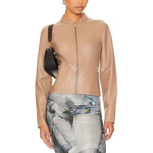 Lamarque 'Chapin' Gold Leather Jacket Size S
